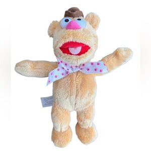 DISNEY - THE MUPPETS -  VINTAGE FOZZIE BEAR PLUSH with Pink Polka Dot Bow Tie